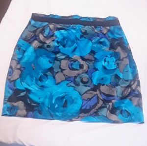 NY&C Floral Satin High Rise Pencil Skirt